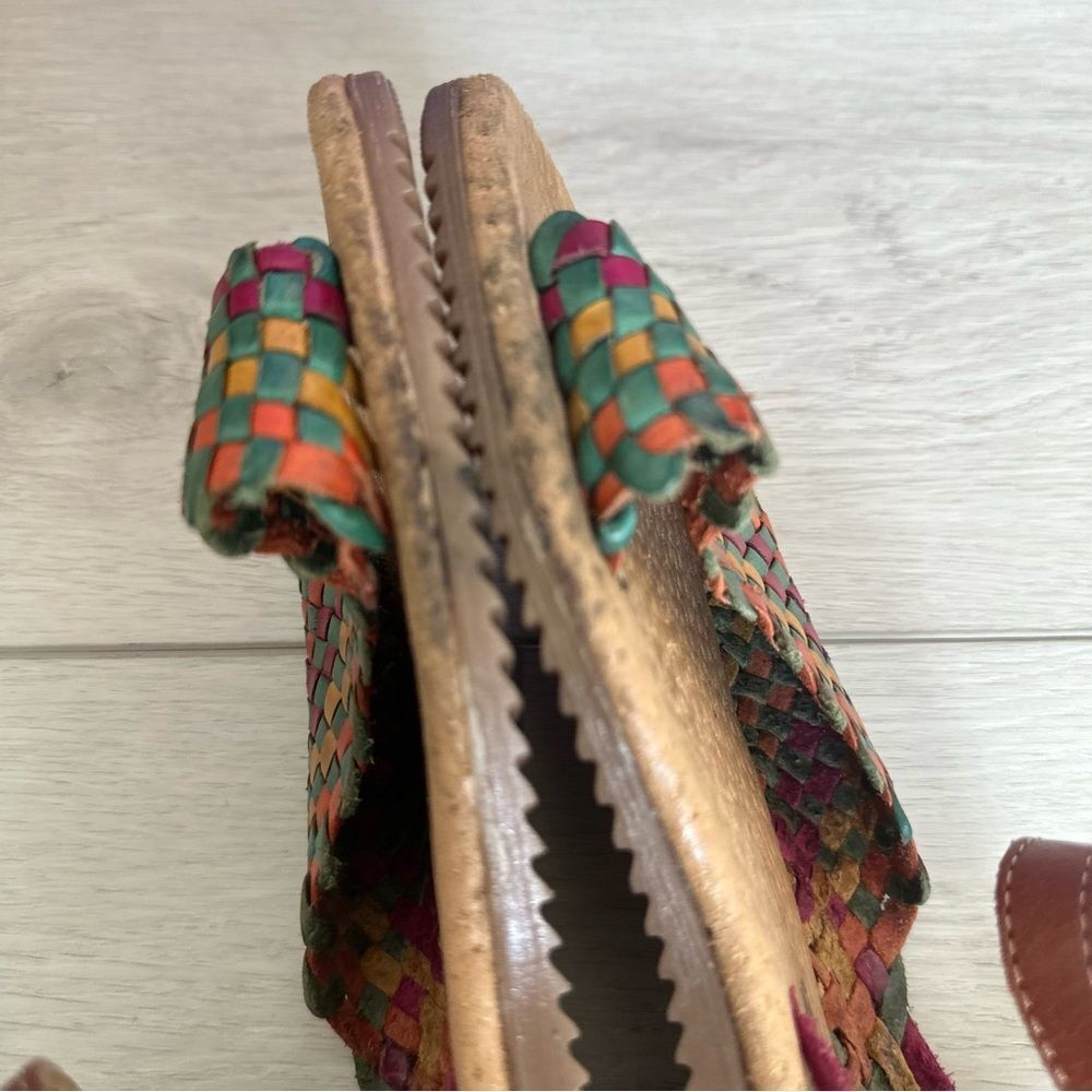 Calza Hortegas Mexican Huarache Sandals Handwoven Aztec Southwestern Leather 7 - Picture 4 of 9